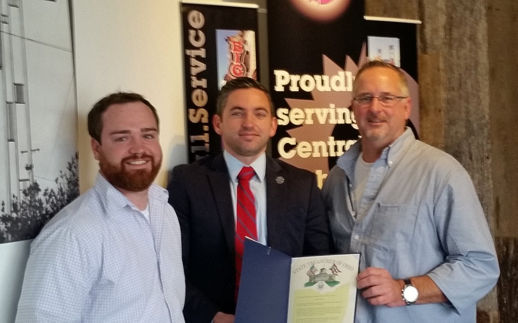 Treasurer Josh Mandel sends representative to award DaNite Sign for participation in National Manufacturing Day 2014 saying, "Your dedication to manufacturing and economic development makes you a valuable asset to the State of Ohio".